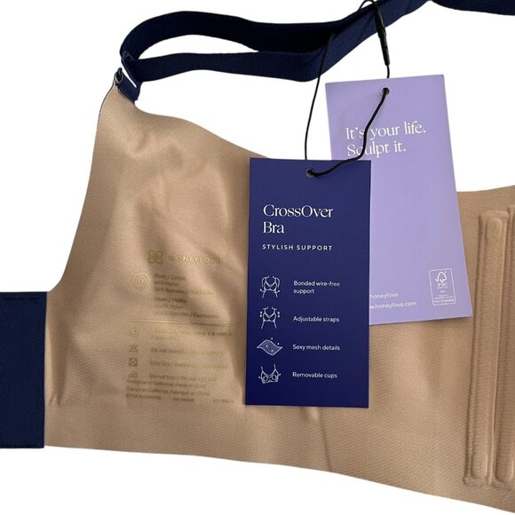 Honey‎ Love Crossover Bra Navy Size 1X 40 D-F Support Wireless Comfort - Picture 9 of 9